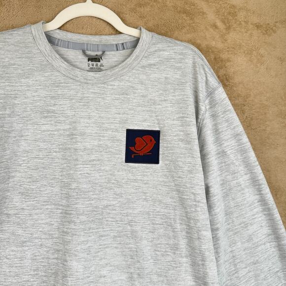 PUMA Cloudspun Sweater Men XL Heather Grey Love Golf Crewneck Stretch Sweatshirt - Picture 8 of 16